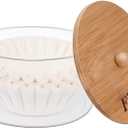 Coffee Filter Holder with Lid,Glass Coffee Filter Storage Container,Coffee Filter Dispenser,Rustic Coffee Filter Organizer Basket,Coffee Filter Container for Counter, Coffee Bar Accessories Decor