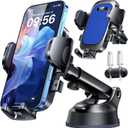 YRU [True Upgrade for Safety] Car Phone Holder Mount [Patent & Military-Grade] Dashboard Cell Phone Holder for Car Vent Windshield Phone Stand for iPhone 17 16 15 14 13 Pro Max Truck Samsung, Black