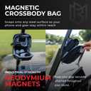 Magnetic Crossbody Sling Bag for Men & Women | Golf, Gym & Travel | Water Resistant Nylon