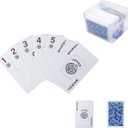 178-Piece Mahjong Playing Cards (Blue)  American & Chinese Style, Includes Storage Box, Dice, Chips & Wind Indicator  Portable, Waterproof, Travel-Friendly