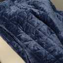 Fredsure Distressed Velvet Quilt Set, 3 Pieces Navy Queen, Distressed Velvet Face and Brushed Microfiber Reverse with Diamond Quilting