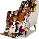 Kids Cute Dogs Puppies Print Cartoon Throw Blanket for Boys and Girls 60"X50" Blanket with Dogs on It Suitable for All Season