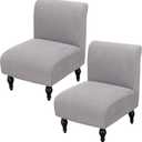 FUANGUI Armless Accent Chair Cover Slipcover, Stretch Spandex Chair Covers for Living Room Removable Washable for Armless Chair Furniture Protector (2Pcs, A9)