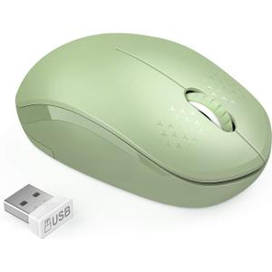 Seenda Wireless Mouse, 2.4G Noiseless Mouse with USB Receiver Portable Computer Mice for PC, Tablet, Laptop with Windows System (Olive Green)