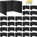 24 Pack Black Desk Dividers for Students, Privacy Shields Folder for Students, Durable & Waterproof Plastic Study Board, Classroom Teacher Supplies Test Divider, Includes 40pcs Extra Labels