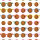 Flutesan 24 Pairs Kid Round Sunglasses Cute Retro Circle Sunglasses for Kids Girls Toddler Baby Boy Outdoor UV, Age 3 to 10 (Fresh Colors)