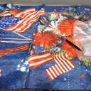 Remagr Large 28 x 40 Inch LED American Flag USA Veteran Day Yard Garden Flag Solar LED Double Sided Patriotic American Banner Decor Memorial Veteran Day Decorations