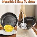 Kiseely Set of 3 Frying Pans, 26 cm + 28 cm + 30 cm, Diamond Non-Stick Frying Pan, Premium Stainless Steel, Suitable for Induction, PTFE Free, PFAS Free, PFOA Free (FG1)