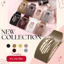 8 Pack Flat Hair Clips for Women Glossy Neutral No-Slip Flat Claw Clips for Thick & Thin Hair, Large Strong Hold Square Rectangle Hair Accessories for Work & Stylish Fall Outfits