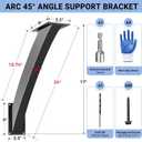 Heavy Duty Arc 45 Degree Angle Bracket, Wood Pergola Bracket Kit-4 Pcs for 4''x4'' Post, Pergola Accessories, for Gazebos, Decks, Porches, Log Cabins etc., Wood Post and Beam Angle Support Brackets