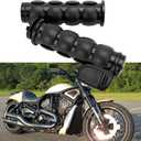 Pair of 1" Dual Black Motorcycle Bar End Hand Grips Handlebar Compatible with Cruisers Harley Yamaha Suzuki