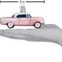 Old World Christmas Glass Blown Ornament Classic Car (46023) , Pink