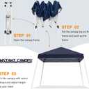 Canopy Tent, 10X10 FT Pop Up Canopy Outdoor Instant Tent Slant Legs with Carrying Bag, Portable Gazebo Shelter for Patio Deck Garden and Beach - 8X8 FT Canopy Cover (Dark Blue)