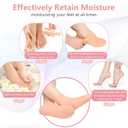 Silicone Moisturizing Socks for Dry Cracked Feet - 2 Pairs, XL Long Size, Non-Slip Heel Socks for Women and Men - High Stretch Foot Care Pedicure - White & Beige