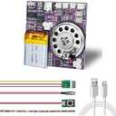 Sound Module, 16MB Push Button, Magnetron, Light Control Activated Recordable Voice Sound Chip Module with LED Light Strip, Speaker, for Greeting Card Audiobook, Xmas Presents Boxes, Kids's Toys.
