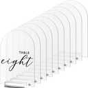 5x7 Inch Clear Arch Acrylic Sign with Stand-10 Pack Clear Blank Arched Acrylic Sheets with Holder, DIY Arch Sign Blank for Wedding Table Numbers