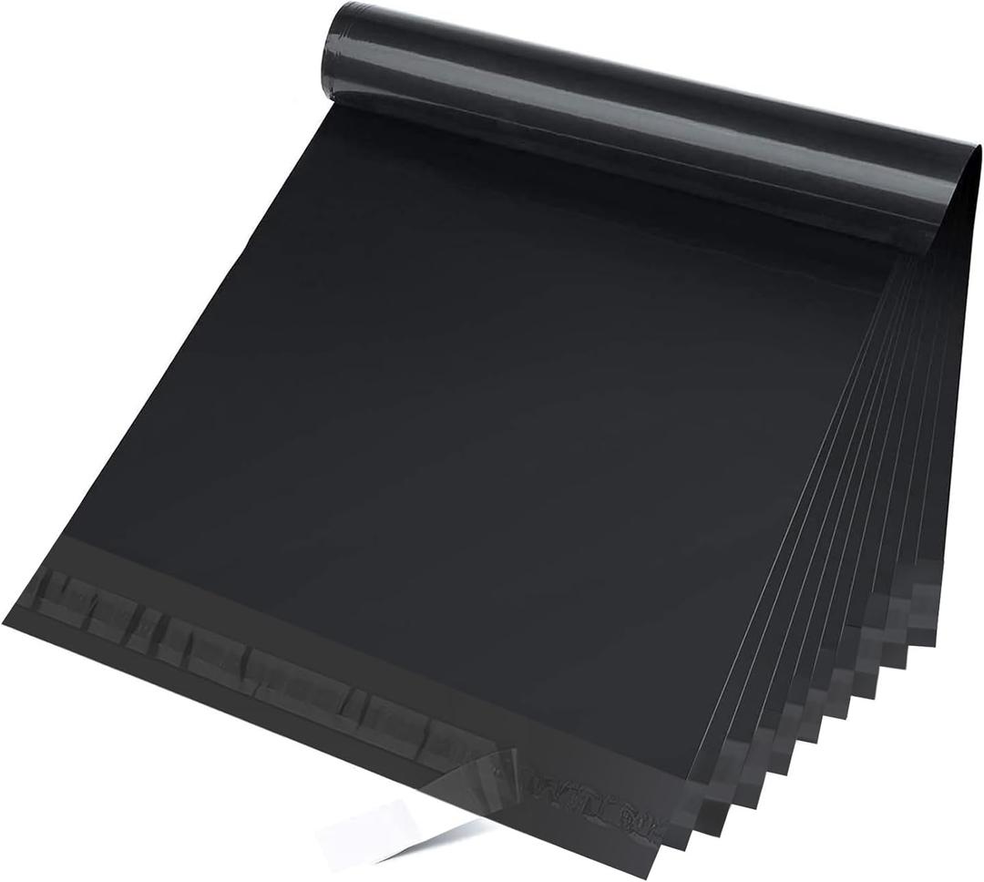 Fuxury 10x13 200 Pcs Black Poly Mailers Shipping Envelopes, Self-Sealing Envelope, Boutique Custom Bags, Enhanced Durability Multipurpose Envelopes, Keep Items Safe & Protected