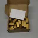 48 Pcs Gold Table Number Holders, Wood Place Card Holder Gold Wooden Table Number Stands Semicircular Design Placecard Holder with 48 Round Double-Sided Tape for Wedding, Banquet, Birthday, Restaurant