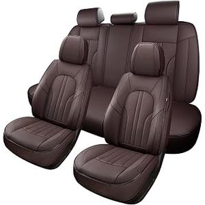 MINGBRON Car Seat Covers,Car Seat Protector Waterproof,Seat Covers Full Set, Car Seat Protectors,Automotive Seat Covers Fit for Most Cars Brown 