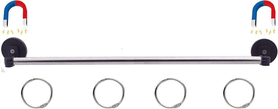 Flip Calendar Chart Rod with Suction Cup for Classroom Whiteboard, 11.8''-23.6'' Retractable Hanging Rod, Adjustable Date Cards Holder for Classroom Home Décor (Calendar Not Included)