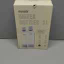 Carbonating Bottles 2Pck 1L - Compatible with MySoda and any brands - Quick-Lock Reusable Bottles - Lid and Base Made of Wood Composite - BPA Free - White