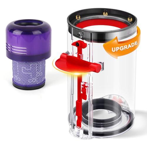 Upgraded Canister Compatible with Dyson V11 V15 SV14 SV15 SV22 Vacuum Cleaner Dust Bin, for Bin Part no. 970050-01 and Part no. 965443-01 with HEPA Filter