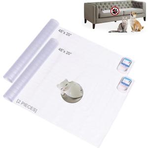 SEERWAY Scat Pet Shock Mat 2 Pieces with Tester, Shock Pad for Dog and Cat Training Indoor, Electric Repellent Mat Keeps Pet Off Couch, Sofa, Countertop, 3 Modes, 2 Pieces Same Size, Battery Operated