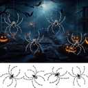 Reallnaive 8 Pcs Black and White Halloween Spider Ornament Beaded Hanging Ornaments Decorations for Halloween Decor Gift