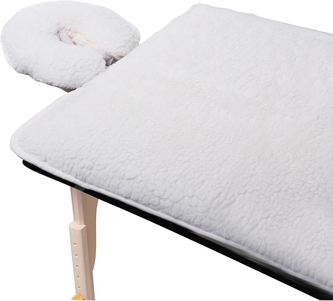 ForPro Premium Fleece Massage Pad Set, Extra Soft, Hypoallergenic, for Massage Tables, Includes Pad and Face Rest Cover, 31 W x 72 L
