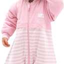 Baby Early Walker Sleeping Bag with Feet Detachable Sleeve Wearable Blanket Spring&Autumn (Up to 34"(height of child), (1.5 Tog for 68-77)pink)
