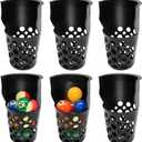 Pool Table Pockets Replacement Pockets for Billiard Table Set of 6 Large Capacity Plastic Web Pockets