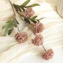Floroom 5pcs Light Taupe Faux Silk Mums Artificial Flowers, Bulk Fake Small Mini Chrysanthemums with Stems for DIY Wedding Centerpieces Floral Arrangements Vase Fillers Home Decorations