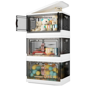 Storage Bins with Lids - 144QT Large Plastic Storage Bins Closet Organizers and Storage, Foldable Stackable Storage Containers for House Organizing Bedroom Dorm Room