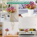 24 Bundles Artificial Flowers for Outdoor, UV Resistant Faux Artificial Plants No Fade Fake Plastic Flowers for Decoration Indoor Outside Garden Porch Window Box Home Wedding Farmhouse- Mix Color