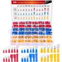 Nilight 540PCS Mixed Quick Disconnect Electrical Insulated Butt Bullet Spade Fork Ring Solderless Crimp Terminals Wire Connectors Assortment Kit