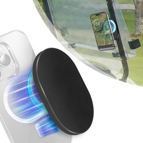 HUNYUITEY Golf Cart Phone Holder - MagSafe Compatible Magnetic Golf Phone Caddy - Handy for Install and Remove, Rotatable - Ultra Strength Magnet Golf Cell Phone Mount for iPhone & MagSafe Cases