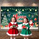 Festive Merry Christmas Banner Colorful Xmas Tree Decoration Santa Claus Snowflake Banner for Home Party Holiday Celebration
