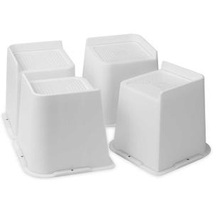 Bed Risers 1 inch, 2 inch, 3 inch, 4 inch, 6 inch, 8 inch Heavy Duty, Oversized Furniture Riser for Couch Sofa Table Chair Leg Frame Dorm, Support up to 6000 Lbs (White 4 Pack, 4 inch)
