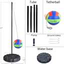 CROWN ME Tetherball Ball and Rope Set- Tetherball Ball with Rope and Carabineer Hoop, Medium, Small