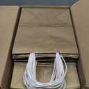 Toovip 50 Pack 8x4.75x10 Inch Medium Gold Kraft Paper Bags with Handles Bulk, Gift Wrap Bags for Favors Grocery Retail Party Birthday Shopping Business Goody Craft Merchandise Take Out Sacks
