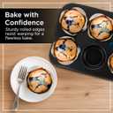 Wrenbury Jumbo Muffin Pan 6 Cup Set of 2 - Nonstick XL Deep Muffin Pan for Baking 3.75" Cup - Big Cup Tin - Oversized Extra Large Cupcake Mold - PTFE Free