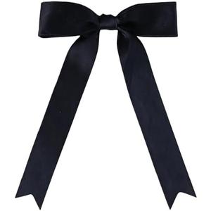 Meseey 30 Pcs Black Satin Bows 6 X 10 Inch Premade Bows with Twist Tie for Wedding Florist Decor, Cake Pops,Christmas Tree & Gift Wrapping(Black)