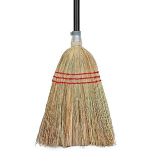 Outdoor Corn Broom, Household Indoor and Outdoor Broom Suitable for Sweeping Gravel, Fallen Leaves and Sand on Yard, Garage, Lawn, Stone Path and Concrete Floor (Total Length 59")
