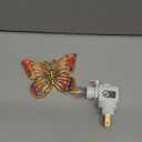 Hohean Butterfly Night Light, LED Butterfly Night Light Plug into Wall, Manual On/Off Switch, Colorful Monarch with Gold Trim Decorative, EnergySaving, 360° Swivel Plug, Girl Bedroom Bathroom Hallway