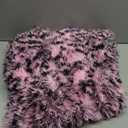 XeGe Faux Fur Leopard Print Bean Bag Chair Cover (No Filler), Fluffy Stuffed Animal Storage Pink Cheetah Bean Bag Home Decor, Furry Fuzzy Beanbag Cover for Adults Kids Girls, Anti-slip, Black and Pink (Large(38"x38"x40"))