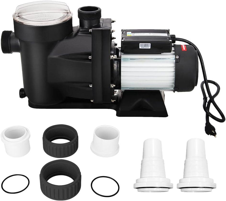 Anbull 2.5HP Swimming Pool Pump, 1850W In/Above Ground Pool Pump with 59.05'' Electric Cord, High Efficiency and Low Noise, Apply to Water Circulation in Filtration System (110-120V/60HZ)