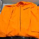 Women Men Prisoner Costume Long Sleeve Orange Jail Uniform Jumpsuit Halloween Funny Inmate Criminal Cosplay Outfits, M