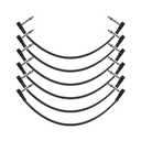 12 Inch Guitar Patch Cables 6 Pack, 1/4" TS Right Angle Effect Pedal Flat Cables, Pedal Board Patch Cables, Black