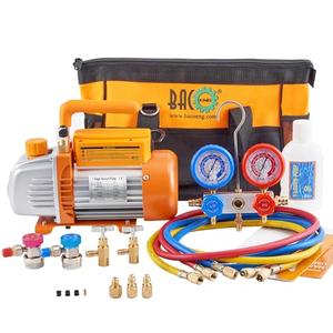 BACOENG 3.6CFM 1/4HP AC Vacuum Pump and Manifold Gauge Set for R134a R12 R410a HVAC Air Conditioning Refrigeration, Includes Can Tap, Quick Coupler Adapters and Carry Bag BACOENG 3.6CFM 1/4HP AC Vacuum Pump and Manifold Gauge Set for R134a R12 R410a HVAC Air Conditioning Refrigeration, Includes Can Tap, Quick Coupler Adapters and Carry Bag