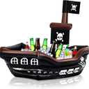 Zhanmai Inflatable Pirate Ship Drink Cooler Inflatable Serving Bar Food Container for Summer Christmas in July Pirate Birthday Party Favor Supplies Decorations